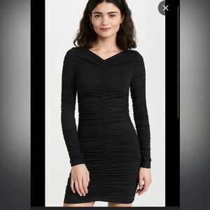 Baum Und Pferdgarten Juneaux black ruched knit mini dress